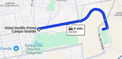 percurso do hotel até o congresso